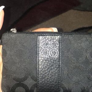 Coach Wristlet black and silver C’s at top